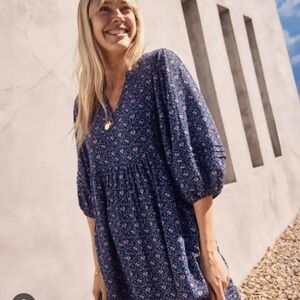Marine Layer Lola Blue Floral Midi Dress